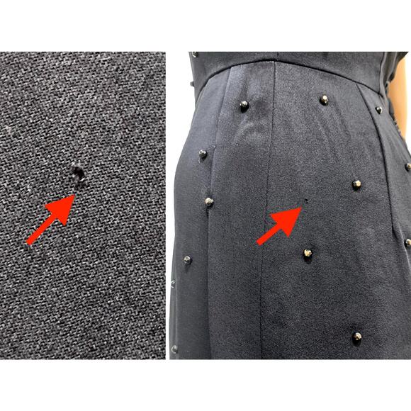 60s Black Beaded Cocktail Dress | Mid Century MOD Wiggle Dress LBD| Fits XS/S - Picture 12 of 12